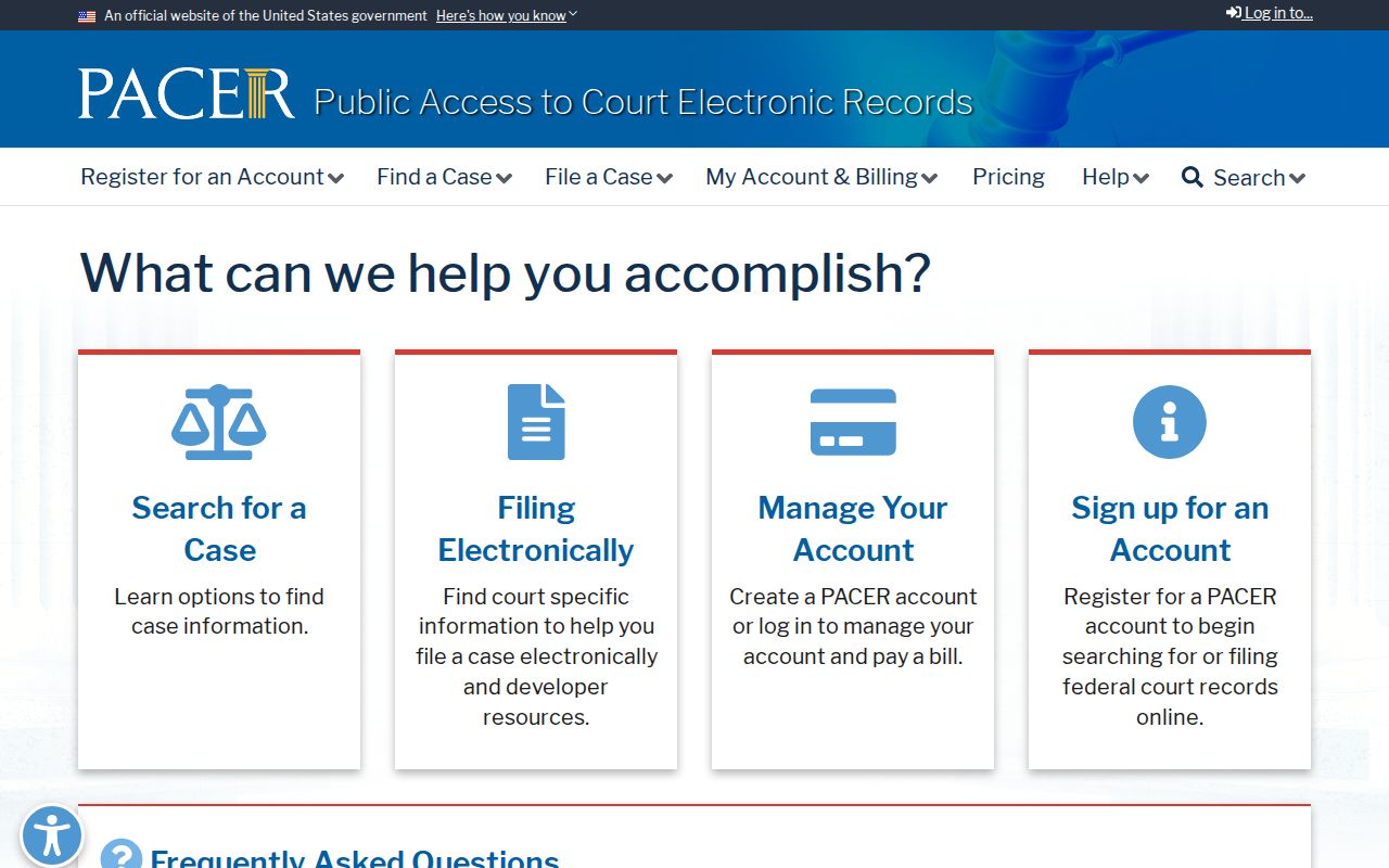 PACER access for federal criminal court cases from Lincoln Parish