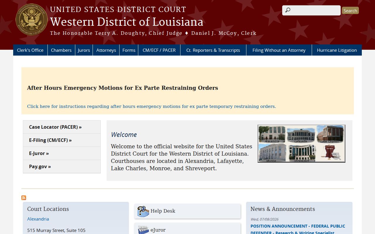 Lincoln Parish criminal records Western District federal court